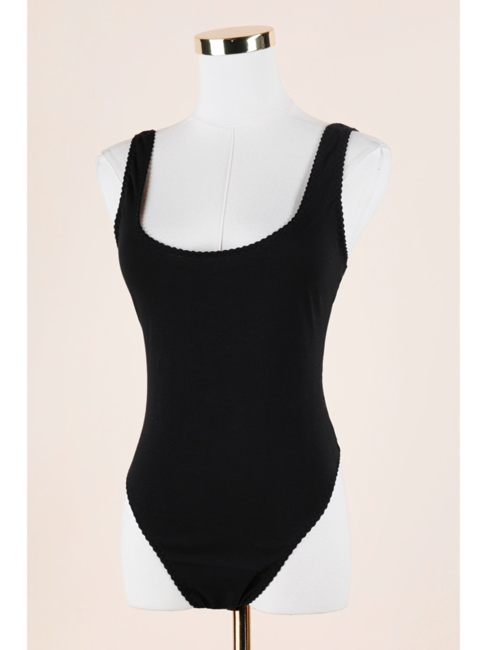 Sz 8 Asos Design Mila Cotton Scoop Neck Lounge Bodysuit In Black NWOT